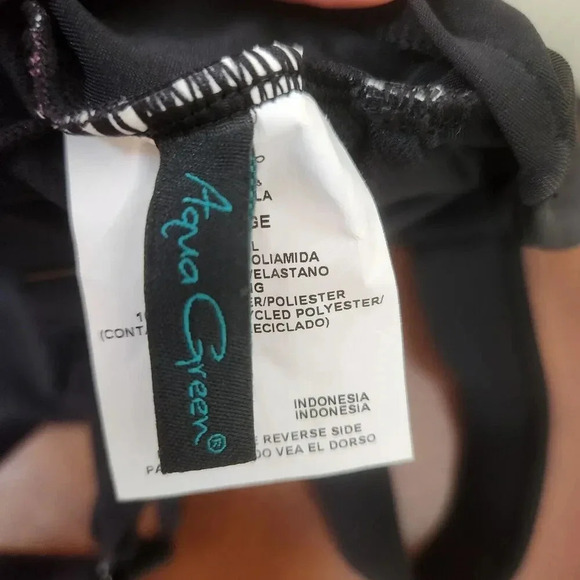 AQUA GREEN Asymetrical One Piece Tank‎ Swimsuit UPF 50+ Swimwear SZ XL 16/18 - Picture 7 of 12